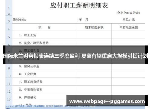 国际米兰财务报表连续三季度盈利 夏窗有望重启大规模引援计划 国际米兰财务报表连续三季度盈利 夏窗有望重启大规模引援计划